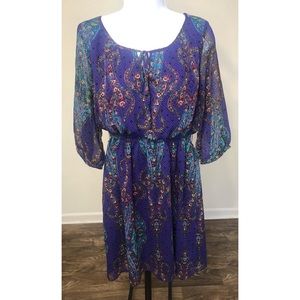 Nicole Miller Purple Floral Dress Size 6